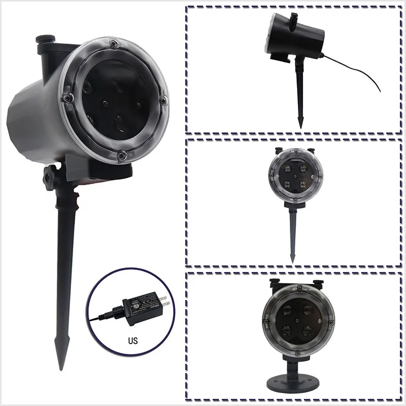 

12W Christmas Lights LED Projector Snowflake Moving Landscape Xmas Outside Decorations US/EU/AU/EK Plug