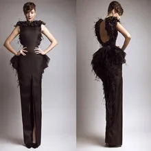 

Elegant Black A-line Side Slit High Neck Backless Long Celebrity Colors Size cando as your requirement mother of the bride dress