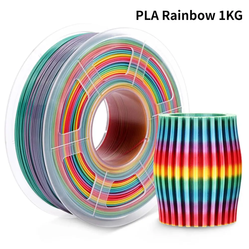 Нить для 3D принтера PLA Rainbow SILK 1 75 мм кг текстура радужного цвета шелковистый Яркий