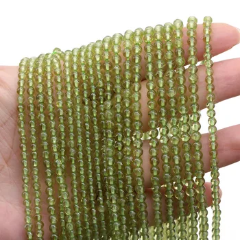 

Natural Stone Olivine Beads Round Green Peridot Scattered Beads for Jewelry Making DIY Necklace Bracelet Accessories 38cm 15''