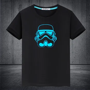 

Star Wars Mandalorian Luminous Child T-Shirt Boy Girl Fluorescent Short Sleeves T shirt Family Matching Outfits Cotton Baby Tops