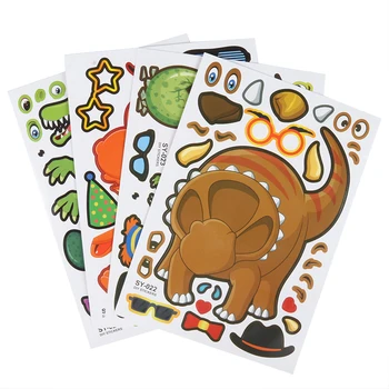 

24pcs make a dinosaur paper sticker game for kids birthday party supplies home kids bedroom wall sticker game gift for kids boy