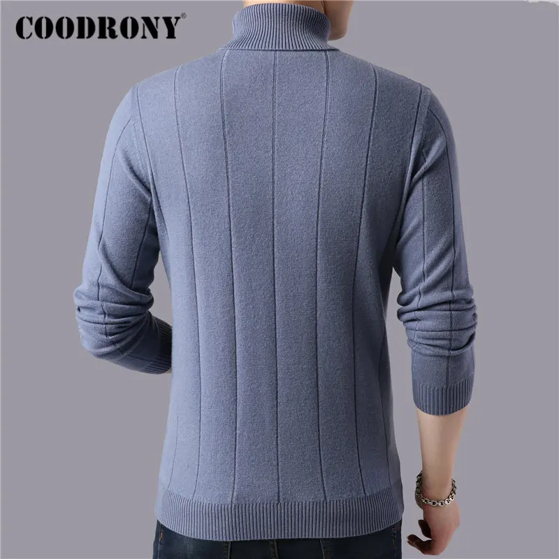 COODRONY Brand Fashion Turtleneck Sweater Men Winter Thick Warm Sweaters Pure Merino Wool Pullover Men Slim Fit Pull Homme 93036