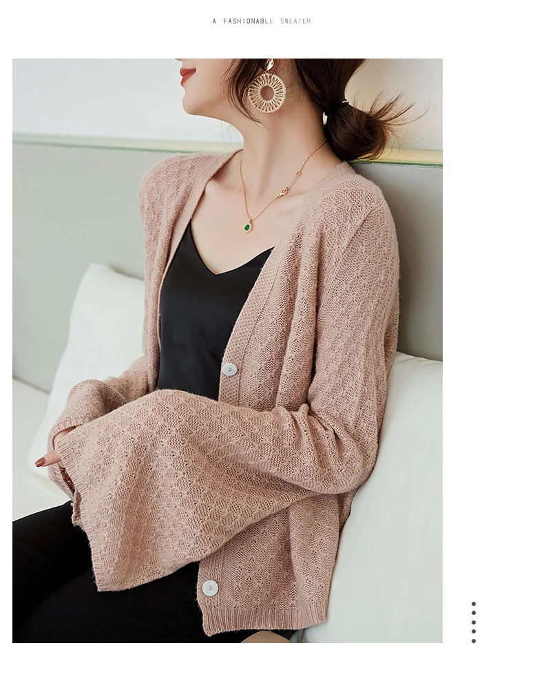 Кашемировый кардиган весна-осень Новая Европейская Женская модная верхняя одежда вязаный кашемировый свитер пальто женские кардиганы