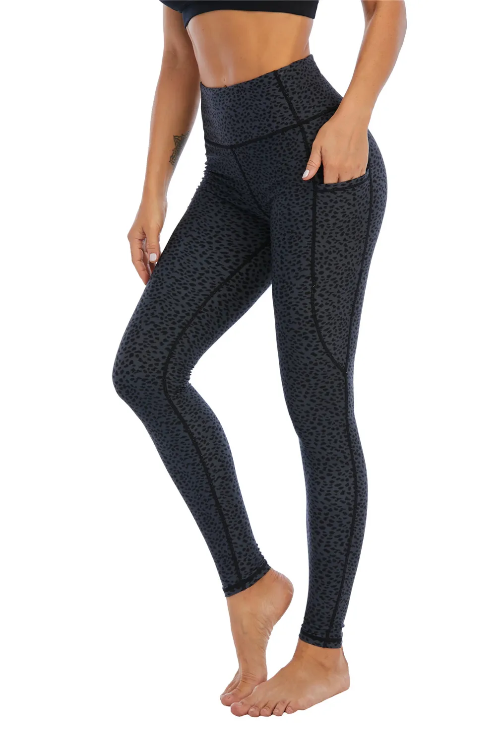 

High Waist Yoga Pants Tummy Control Workout Pants for Women Super Soft Gym Running Fitness Leggings Leopard Pattern