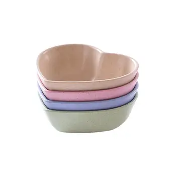 

4pcs Wheat Straw Small Plate Food Snack Dish Seasoning Dish Sauce Plate