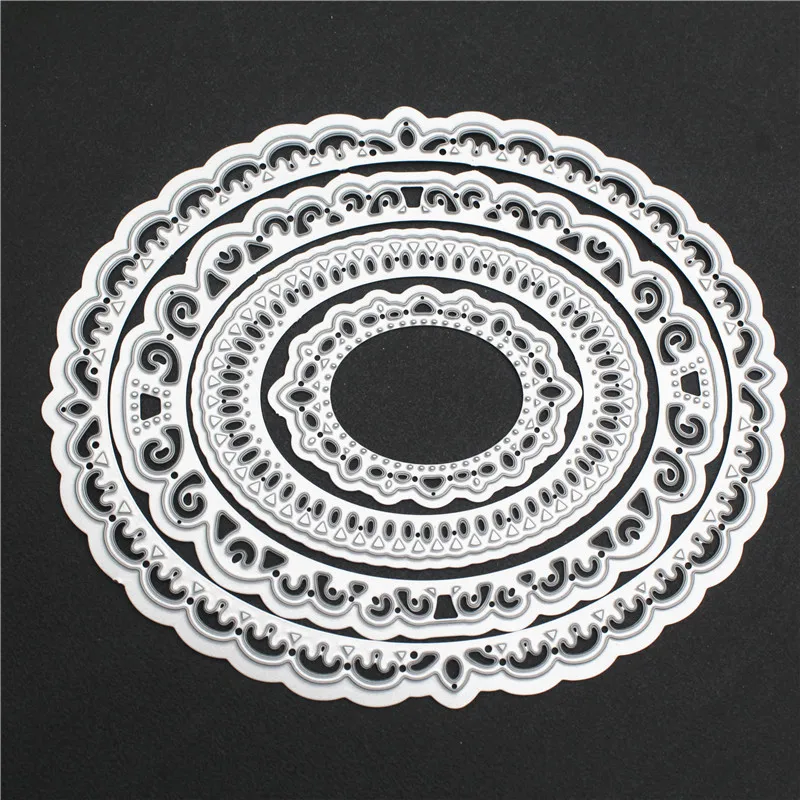 

Oval Flower Frame Metal Cutting Dies Stencils for DIY Scrapbooking Paper Cards Photo Album Decorative Embossing DIY Paper Cards
