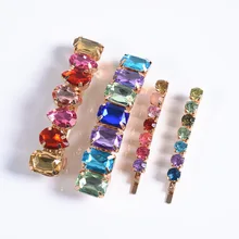 4 шт./компл. Разноцветные кристаллы заколки для волос для женщин модные богемные Стразы заколки Свадебные украшения Аксессуары