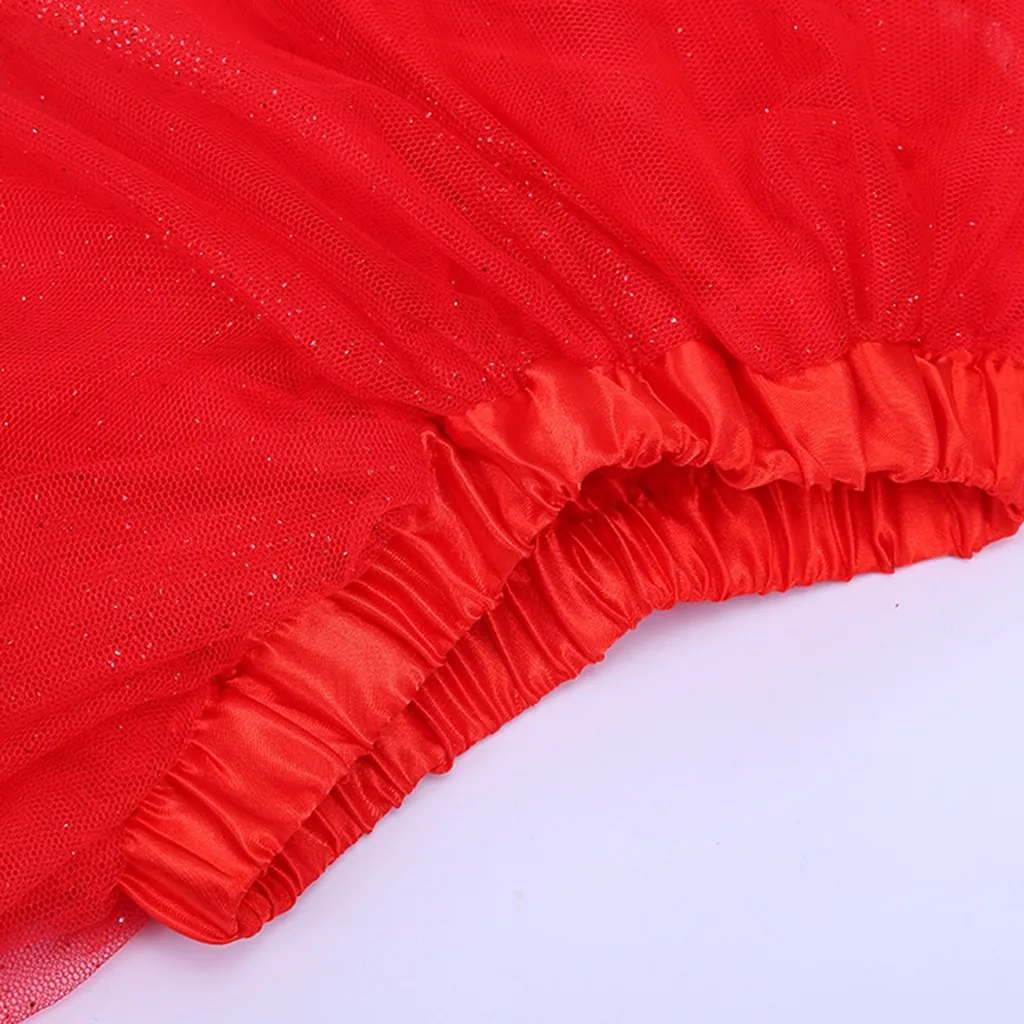 Baby Girls Kids Christmas Tutu Skirts Fancy Dance Party Skirt+ Cap Xmas Set Solid Color Polyester Tulle Skirt Girls Winter