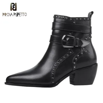 

Women Boots Round Toe Rivet Flower Boots Susanna Studded Genuine Leather Ankle Boots Women Botines Luxury Botas Mujer 2019 New