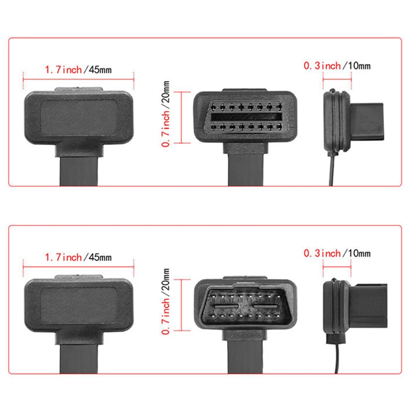 1 в 3 конвертированный кабель OBD2 плоский удлинитель с 16Pin подключен 4FT OBD2 штекер до трех женщин Локоть удлинитель