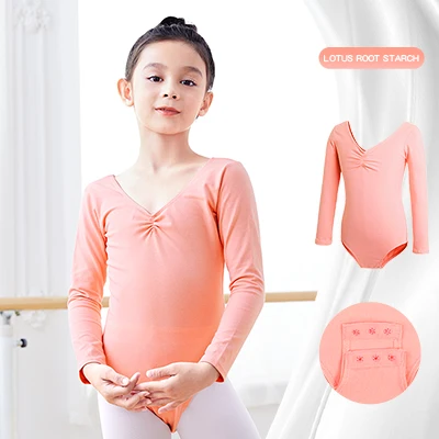 Girls Ballet Leotards High Quality Ballet Bodysuit Teen Soft Lining Dancewear Kids Nylon Short Sleeve Gymnastics Leotards Lotus
