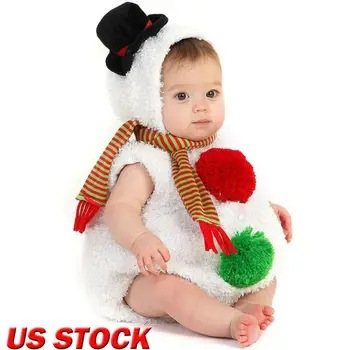 

Newborn Baby Kids Christmas Boy Girls Hooded Romper Jumpsuit Xmas Costume Outfit