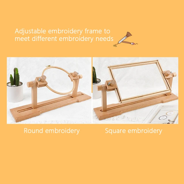 Beech Wood Adjustable Rotated Embroidery Hoop Stand India