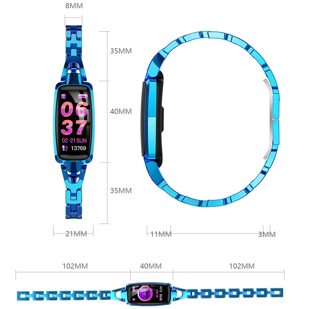 DR66 Смарт-часы для женщин монитор сердечного ритма фитнес-трекер Bluetooth Smartwatch водонепроницаемый Дамский умный браслет женский смарт-браслет