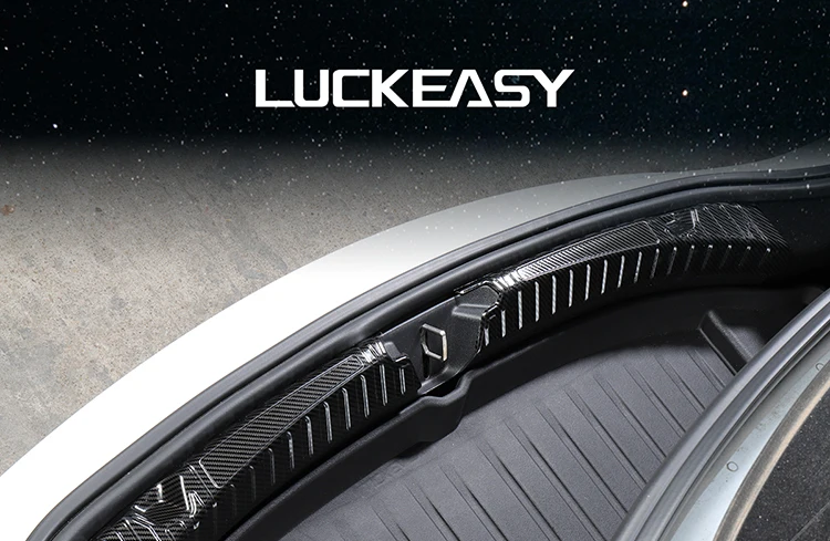 LUCKEASY внутренняя защита багажника из нержавеющей стали для Tesla модель 3- автомобильный ВНУТРЕННИЙ Задний бампер Накладка( стиль