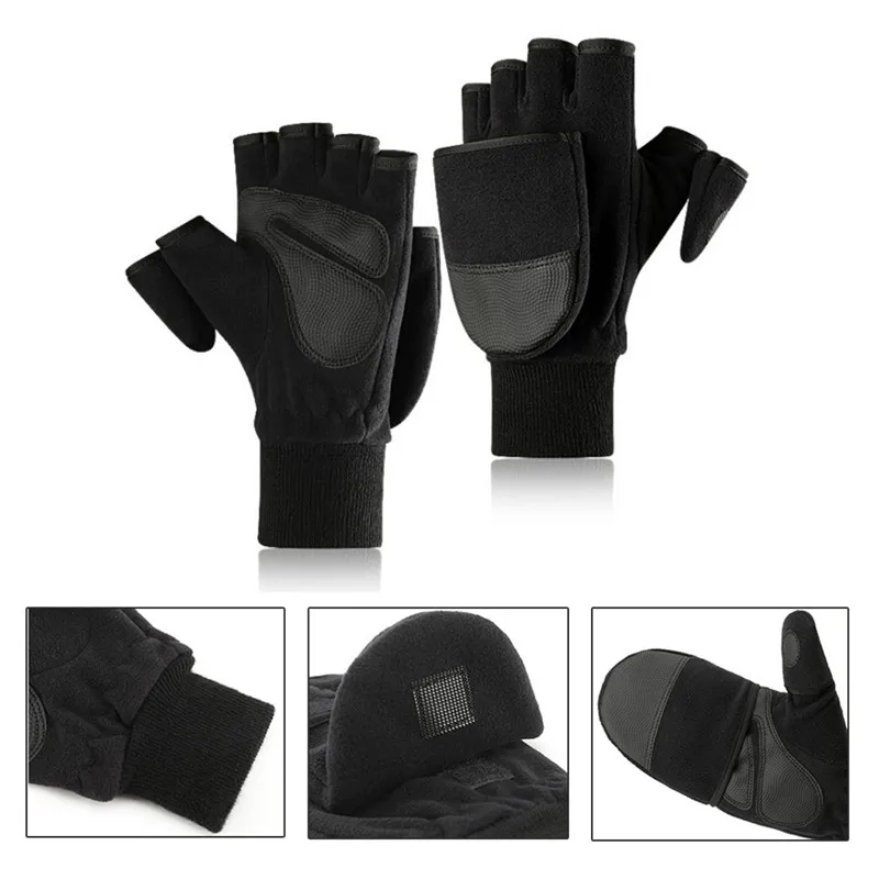 Мужские велосипедные перчатки Модные из натуральной кожи Зимний ветрозащитный Теплый Сенсорный экран Наружные перчатки для кемпинга