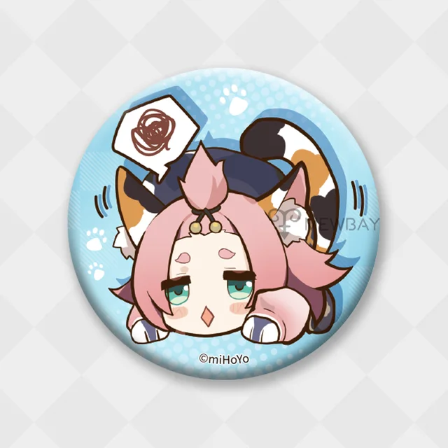 Genshin Impact Badge Chibi Brooch Kazuha Yoimiya Ayaka Xiao Zhongli Hutao Tartaglia Yanfei Ganyu Venti Albedo Pin Decor Gifts Diona