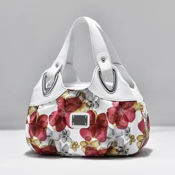 Luxury Handbag Women Printing PU Leather Handle Bag Fashion Brand Lady Tote Big Capacity Shoulder Bag Shopping Purse