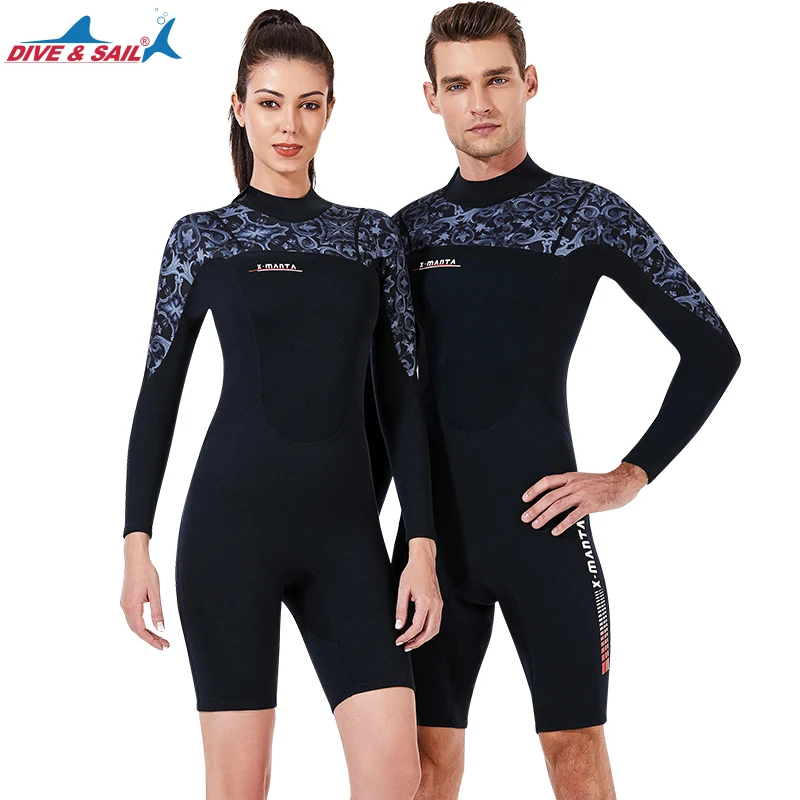 Mens Full Body Diving Suit 3mm Shorty Wetsuit for Women Neoprene Front Zip Wetsuits for Snorkeling Surfing Swimming 