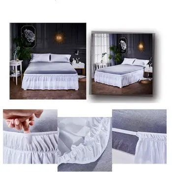 

American Style Lace Bed Skirt Single without Bed Surface King Twin Size Solid Color Elastic Band Bed Skirt 40cm Height Skirts