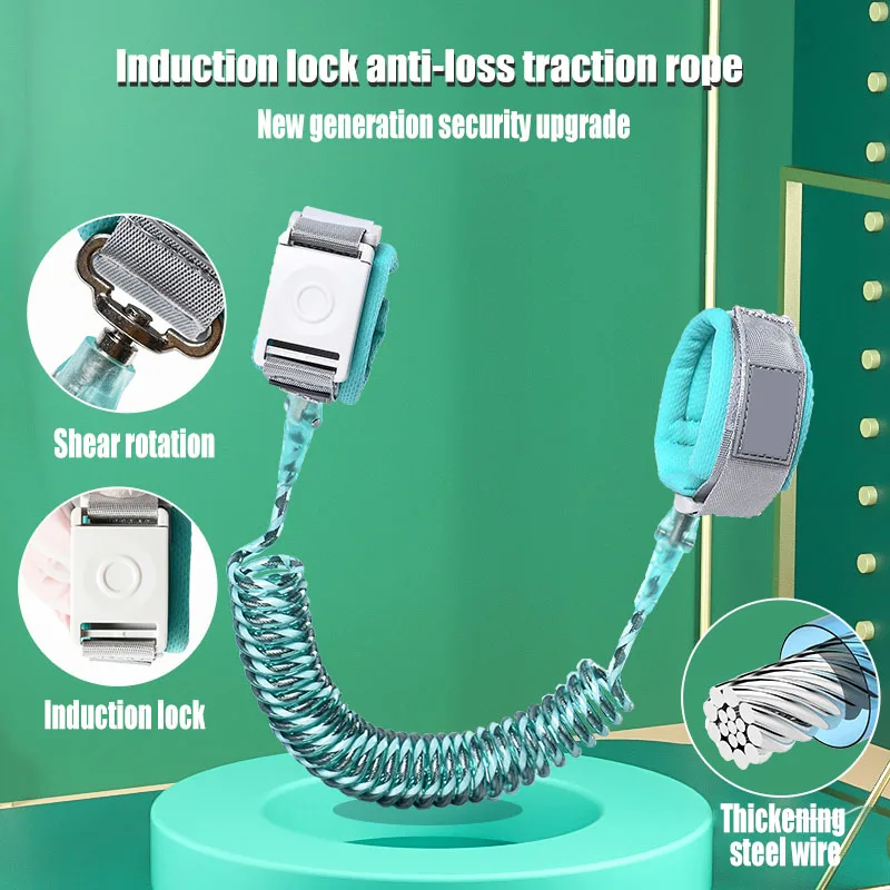 

Newly Kids Sensoring Anti Lost Safety Leash Rope Traction Wrist Link Harness for Outside Walking SD669