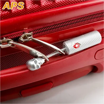 

New Creative Skull Metal Luggage Locks Three Digits Combination Padlock Mini Security Check Travel Bag Lock Secure Code Lock Key