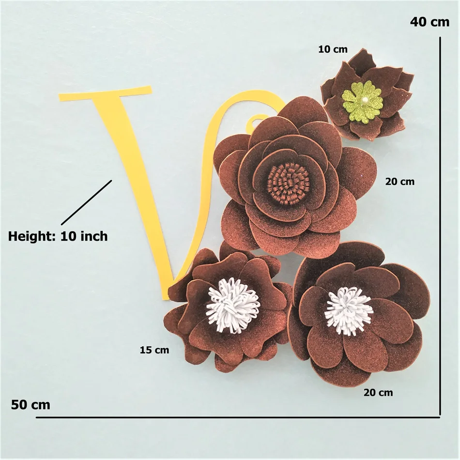 

2019 Giant Glittered Foam Flowers Handmade Coffee Large Rose Set For Nursery Wedding Backdrop Home Wall Decoration