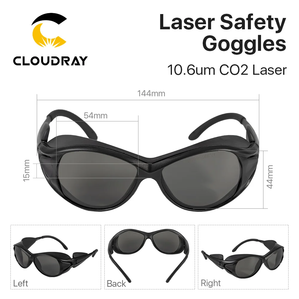 Фото Очки защитные Cloudray для лазерной резки CO2, защитные очки OD6 + CE, 10600 нм №3
