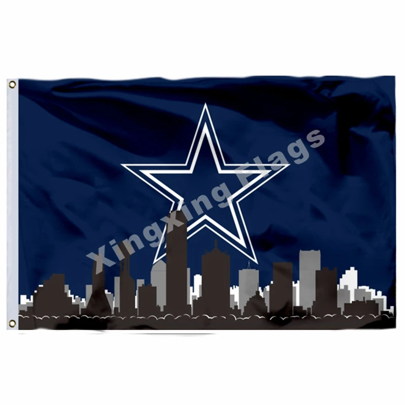 Dallas Cowboys с флагом горизонта города Далласа 3ft X 5ft полиэстер Dallas Cowboys Banne - Цвет: I1