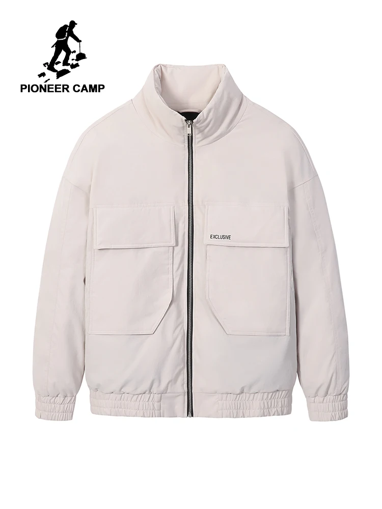 Pioneer Camp новая брендовая одежда короткое ожерелье Мужская пуховая куртка Толстая черная бежевая ветрозащитная Мужская короткая куртка AYR903425T