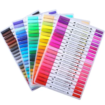 

Watercolor Brush Pen Set Dual Tip Drawing Pens Marker Coloring Brushpen Sketch Watercolor Paint Markers Art Supplies