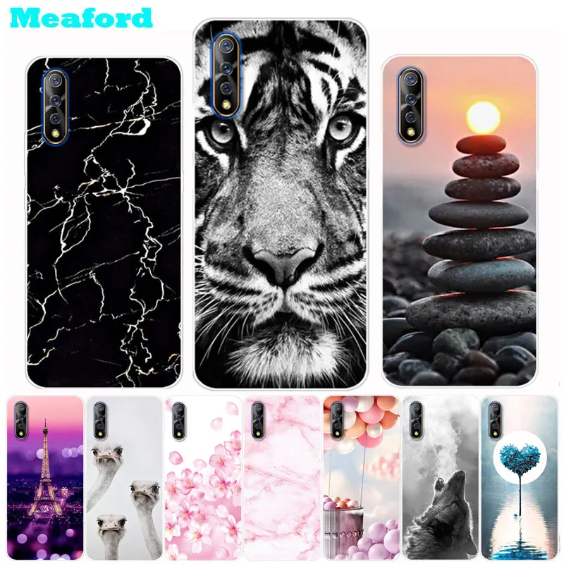 

Silicone Case For Vivo Y7S Case Cute Tiger Print TPU Soft Cover for VIvo Y7S Y91C Y91i Y91 Y95 Y17 Y15 Y12 V15 Pro Phone Case