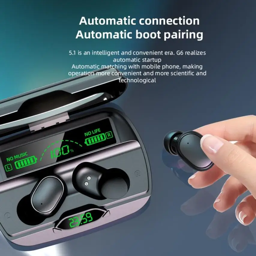 HESTIA Bluetooth5 1 Wireless Earphone IPX7 Sports Gaming TWS Headphone Ear Phone Hifi Stereo Earbuds for Android IOS PC Headset
