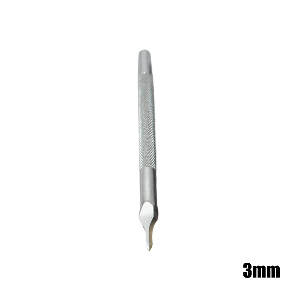 silver 3mm 1 tooth Кожаная фурнитура перфорационный инструмент 1/2/4/6 зубец Hole кроя прошитой расстояние между отверстиями буровая установка DIY кожа ремесленных инструментов - Цвет: silver 3mm 1 tooth