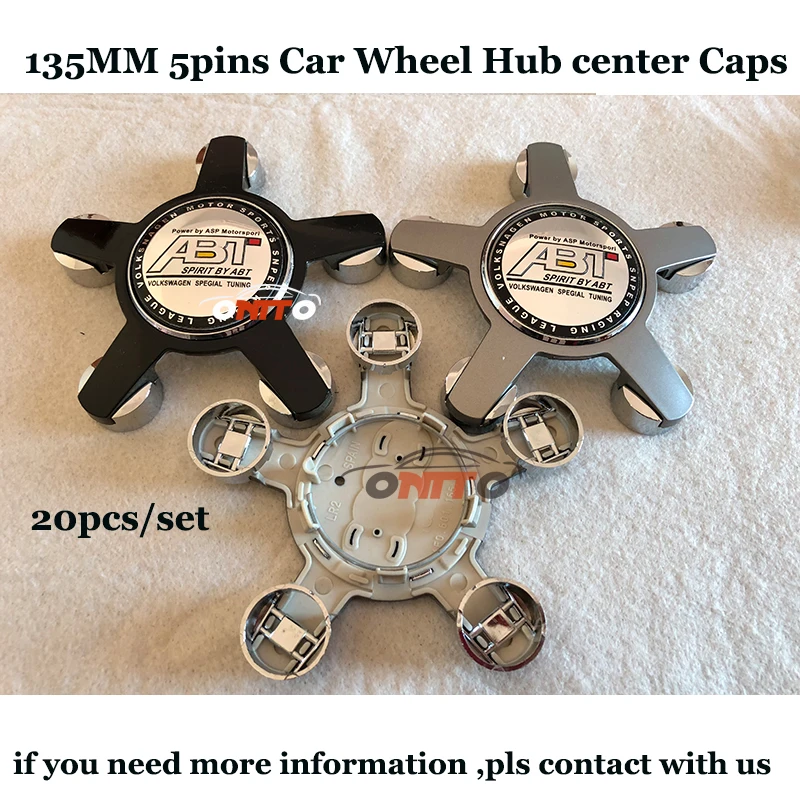 

ABT Logo Auto emblem badge 135MM 5Claw Car Wheel hub center caps for Audi A1 A2 A3 A4 A5 A6 A7 A8 Q1 Q3 Q5 Q7 20pcs/set