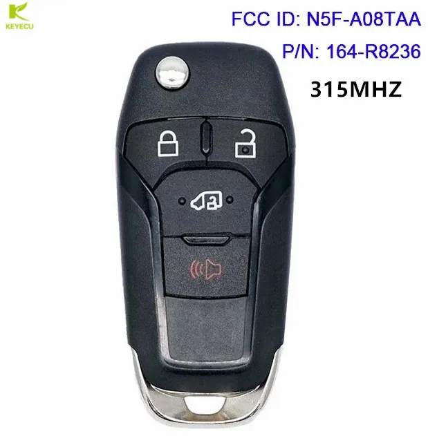 

KEYECU Replacement NEW Shell OR FLIP KEYLESS REMOTE FOB 315MHZ for 2019-2020 FORD TRANSIT CONNECT N5F-A08TAA 164-R8236