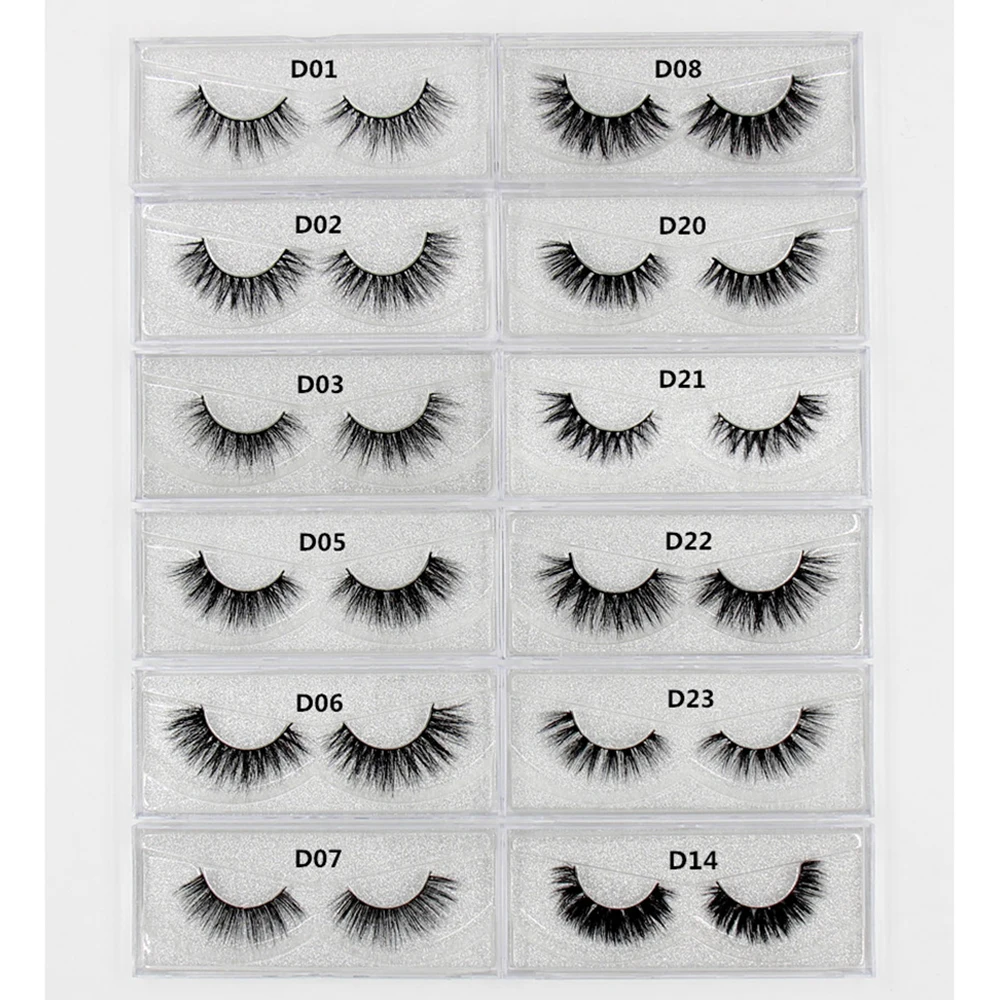 

SOQOZ False Eyelashes 3D Mink Lashes Natural Volume Handmade Mink Eyelashes Thick Full Strip Lashes Cruelty Free Faux Cils D21