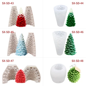 

3D Christmas Tree Shape Food Grade Silicone Mold Aromatherapy Candle Soap Fondant Cake Mold DIY Cake Making Decor Tool