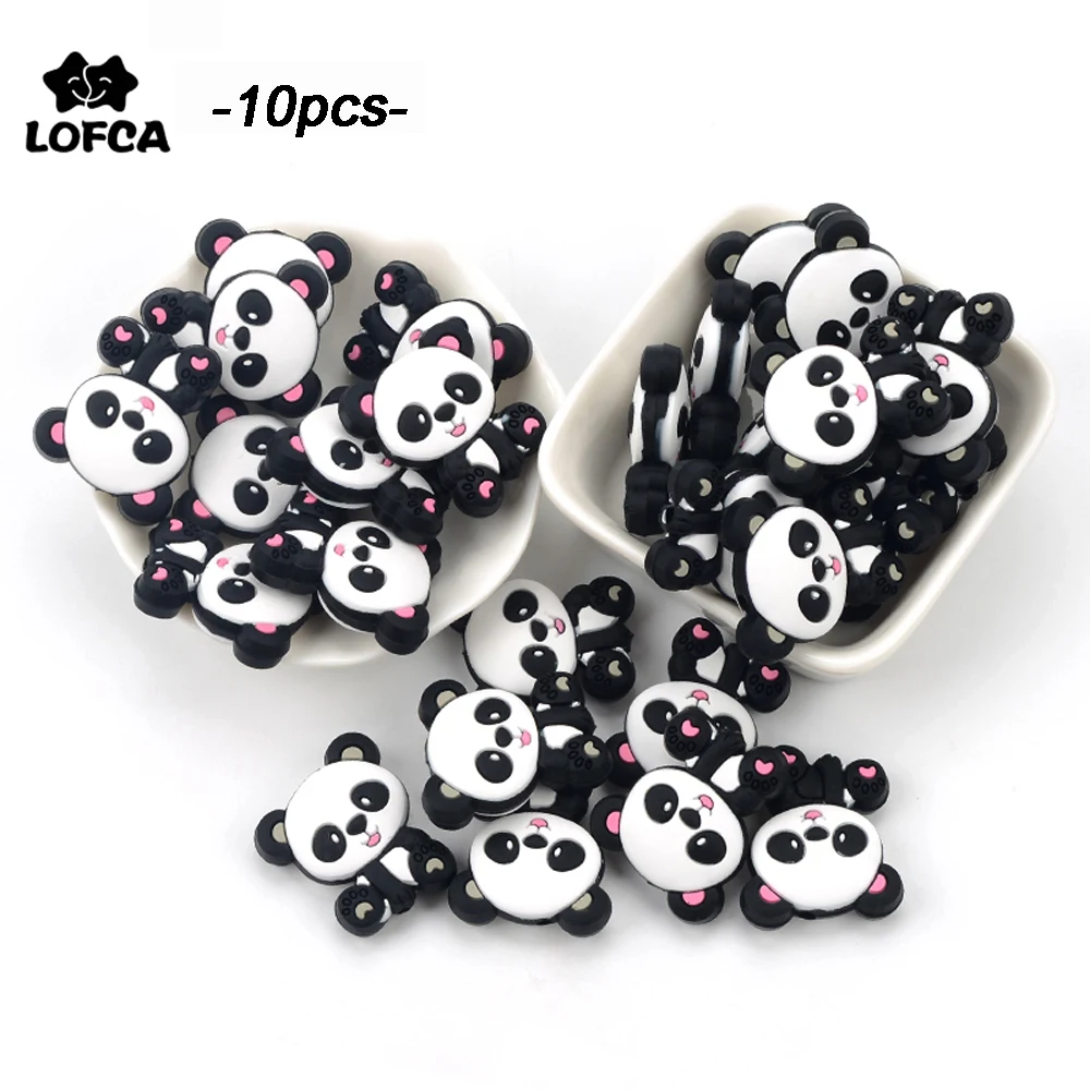 Beads Baby Teether-Care Pacifier Food-Grade Panda Silicone LOFCA Bpa-Free 10pcs Chain-Making