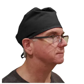 

1PC Women Scrub Cap Black Bandage Caps Black Bandage Washable Reuse Unisex Mens Hat Polyester Cotton Outdoors Cap Nurse
