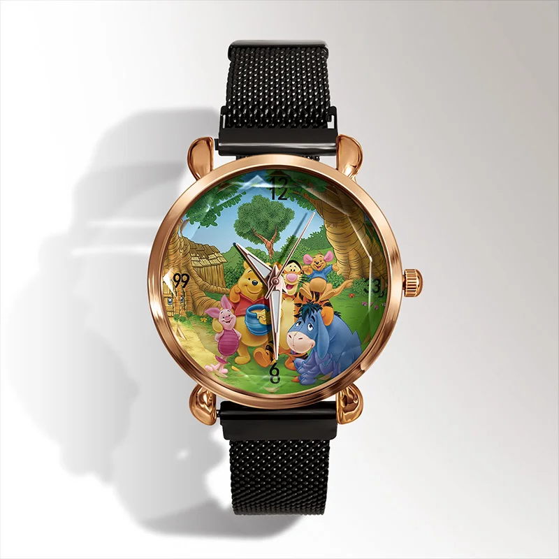 Luxury-Brand-Magnet-Mesh-Belt-Watches-Women-Fashion-Mesh-Belt-bear-Quartz-Watch-Ladies-Dress-Wristwatch