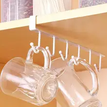 6 крючков, кухонный шкаф, шкаф, подвесной стеллаж, металлическая вешалка для хранения, органайзер для кружки, кухонная посуда, кухонные стеллажи