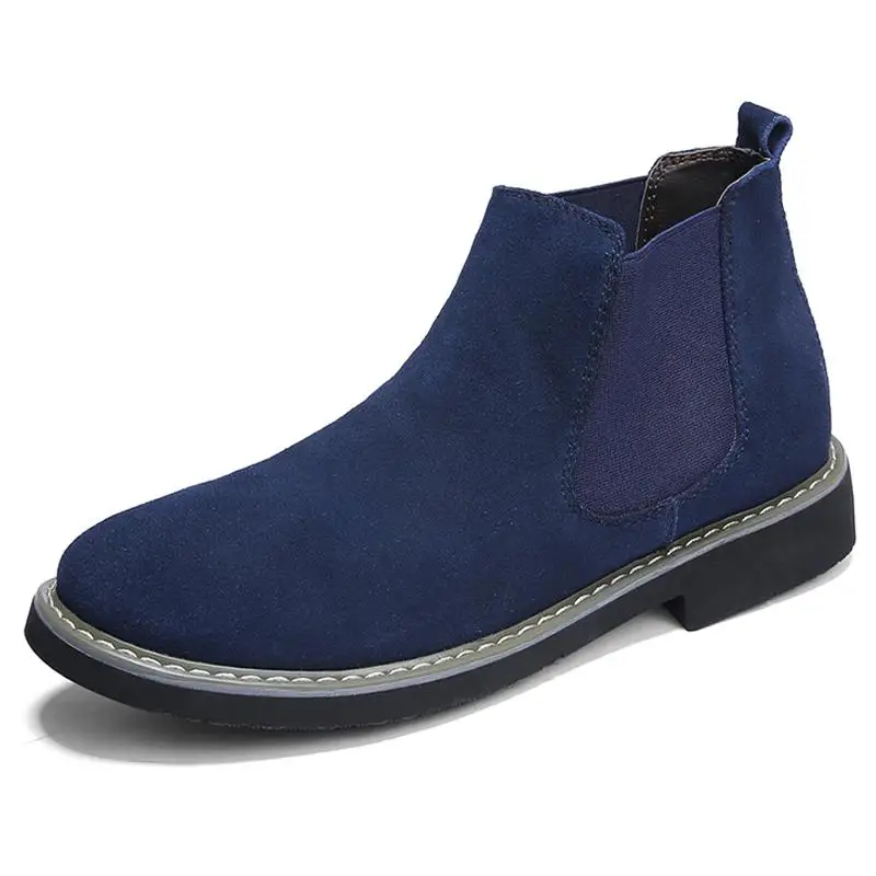 Классические новые мужские оксфорды из натуральной кожи; повседневная обувь; сезон осень-зима; Мужские модельные туфли; лоферы; ltalian; обувь из хлопка; большие размеры - Цвет: Blue