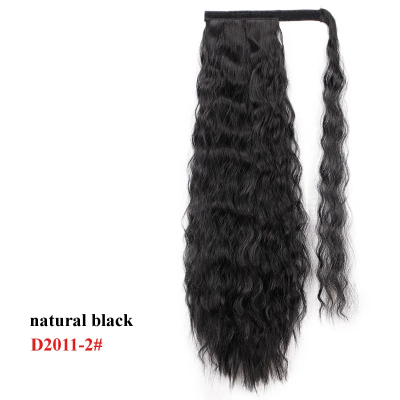 D2011-2 AISI BEAUTY Kinky Curly Ponytail Extension Synthetic Wrap Around Magic Paste Ponytail Corn Clip in Hair Extensions For Women - Цвет: D2011-2