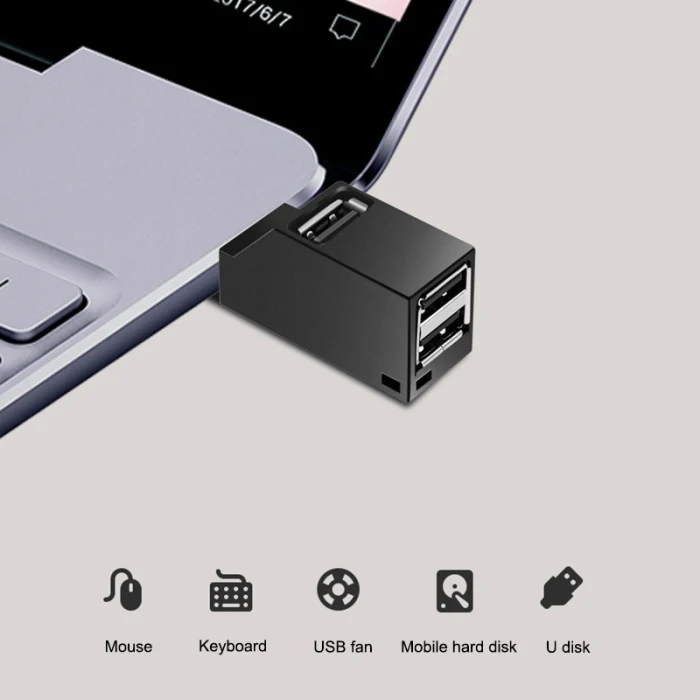 Мини USB 2,0/3,0 высокоскоростной концентратор сплиттер 3 порта usb-хаб для ПК ноутбука ноутбук DQ-Drop