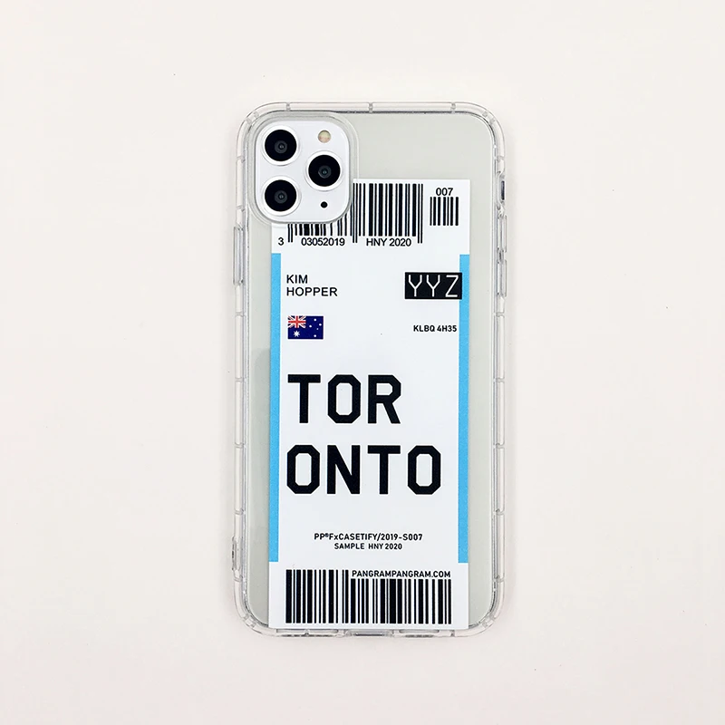 Toronto Горячая Распродажа, американский городской ярлык, штрих-код, чехол для телефона, для iPhone X, XS, 11 Pro, MAX, XR, 6s, 7, 8 plus, простая буква, Нью-Йорк, прозрачный силиконовый чехол - Цвет: Toronto