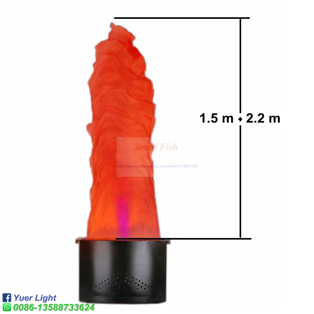 2.2meter Red Blue Fake Fire Flame Lighting 54 LED Fire Machine Stage Special Effect LED Lamp Silk DJ Disco Wedding Flame Machine