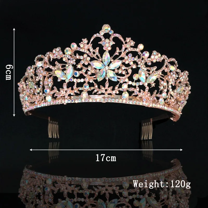 FORSEVEN Vintage Handmade Wedding Bridal Jewelry Tiara Flower Shape Crowns Birthday Party Rhinestone Tiara Hair Accessories JL