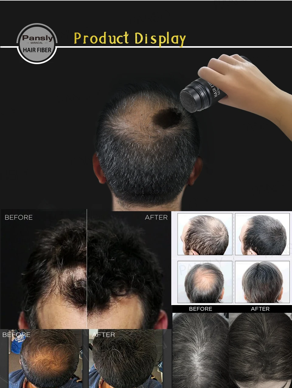27.5g Hair Building Fibers Black Hair Full Hair Instantly Fibras Fiber Hair Regrowth Hold Spray Hair Powder